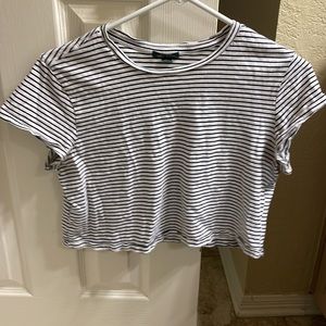 White Striped crop top